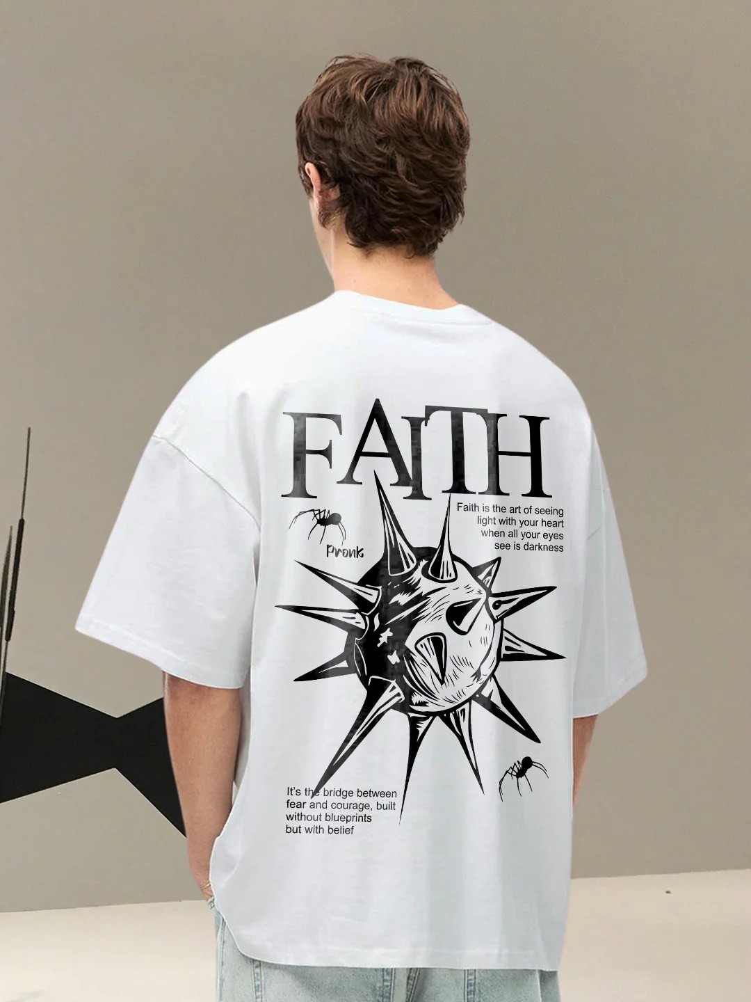 faith men printed oversized t shirt faith men printed oversized t shirt