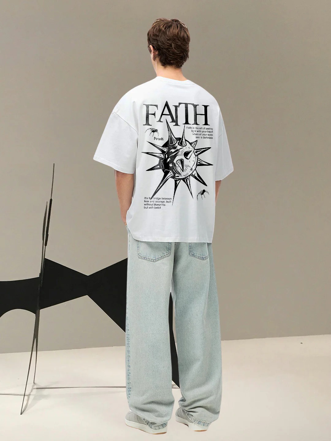faith men printed oversized t shirt faith men printed oversized t shirt